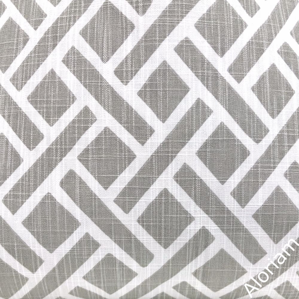 Darcy Gray White Diamond Lattice Pillow Cover - Aloriam