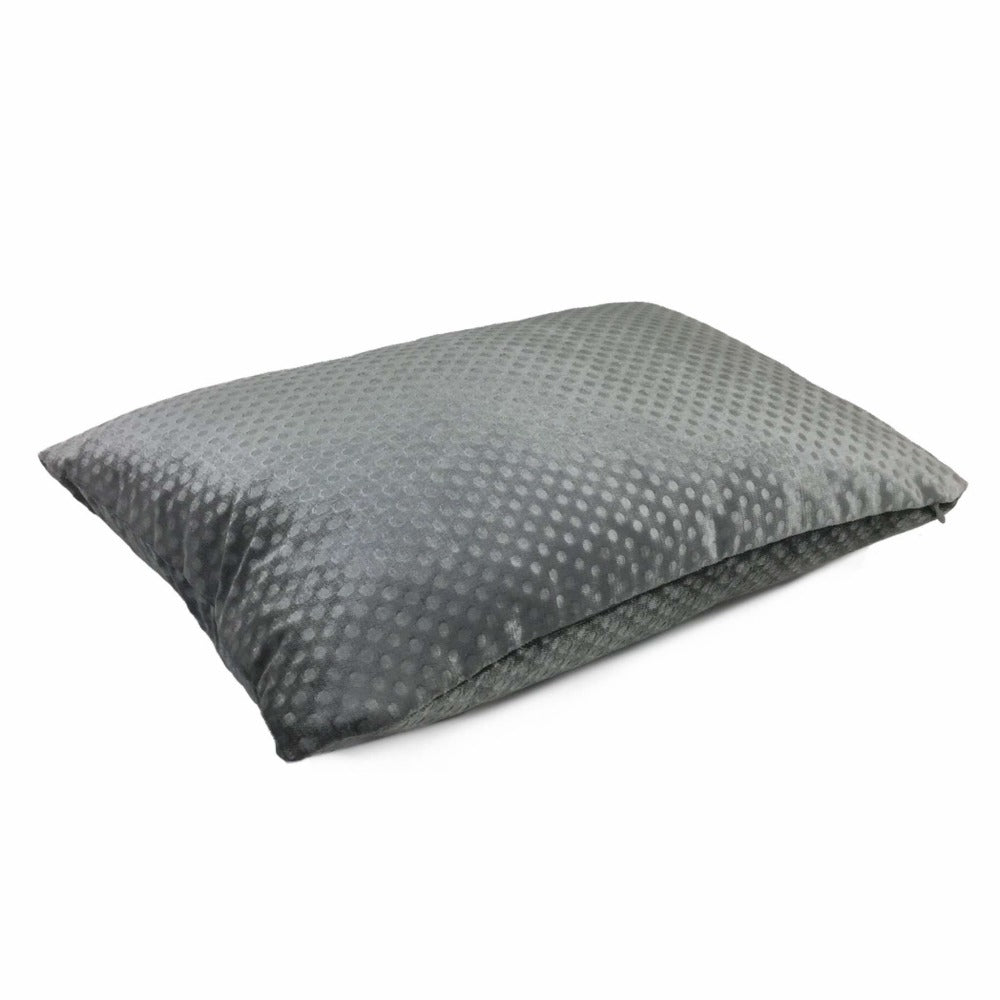 Dark Gray Dimple Dots Velvet Throw Pillow 16x16 18x18 20x20 22x22