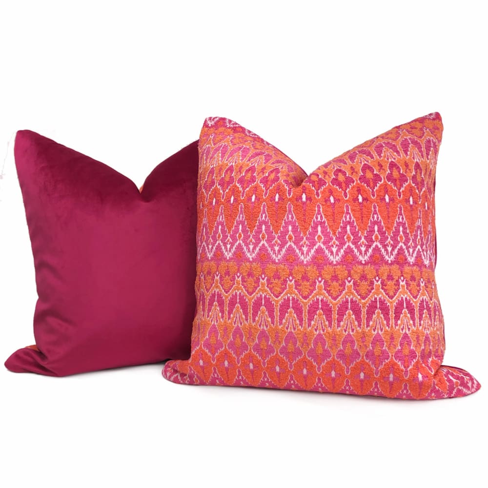 Dark Pink Libretto Microfiber Velvet Pillow Cover - Aloriam