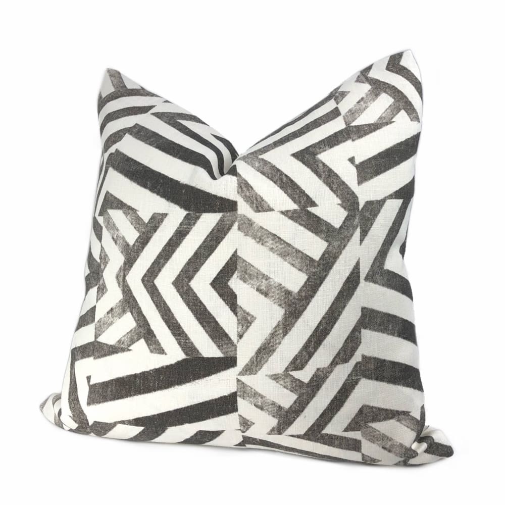 Delancey Black White Modern Crosshatch Pillow Cover - Aloriam