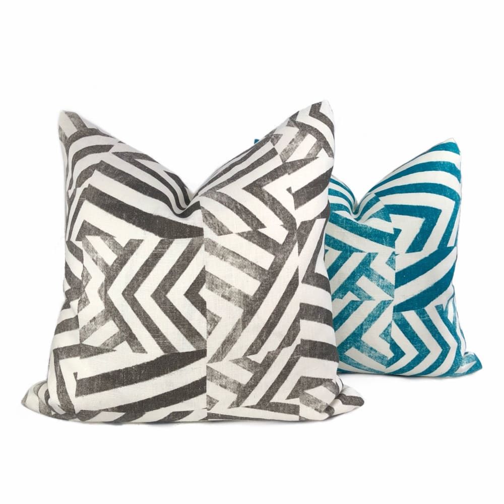 Delancey Black White Modern Crosshatch Pillow Cover - Aloriam