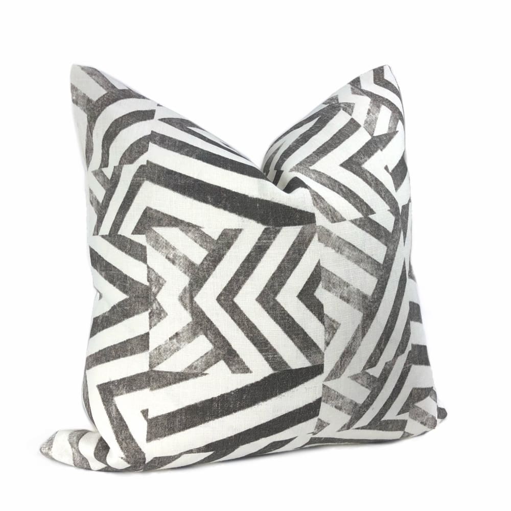 Delancey Black White Modern Crosshatch Pillow Cover - Aloriam