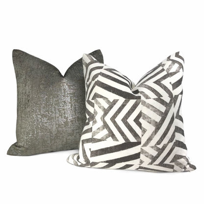 Delancey Black White Modern Crosshatch Pillow Cover - Aloriam