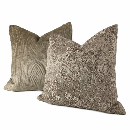 Denali Brown Abstract Texture Pillow Cover - Aloriam