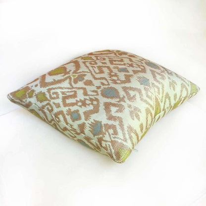 Designer Beige Brown Green Blue Ikat Ethnic Pillow Cover Fits 12x18, 12x24, 14x20, 16x26 16" 18" 20" 22" 24" Cushion Inserts