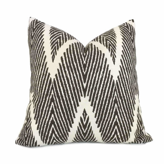 Lacefield Designs Bali Cocoa Cream Ikat Chevron Pillow