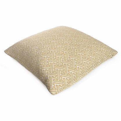 Greek Key Gold Cream Geometric Designer Pillow Cover