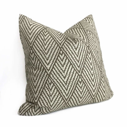 Designer Tahitian Stitch Tusk Stacked Diamonds Geometric Pillow Cover (Made from Lacefield Designs Fabric) Cushion Pillow Case Euro Sham 16x16 18x18 20x20 22x22 24x24 26x26 28x28 Lumbar Pillow 12x18 12x20 12x24 14x20 16x26 by Aloriam