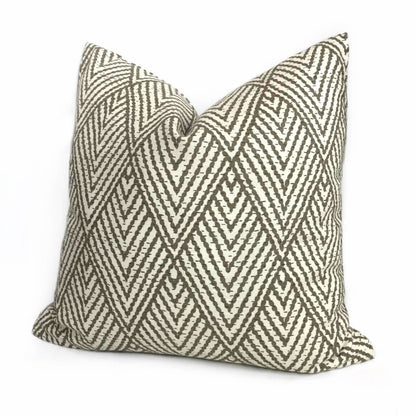 Designer Tahitian Stitch Tusk Stacked Diamonds Geometric Pillow Cover (Made from Lacefield Designs Fabric) Cushion Pillow Case Euro Sham 16x16 18x18 20x20 22x22 24x24 26x26 28x28 Lumbar Pillow 12x18 12x20 12x24 14x20 16x26 by Aloriam