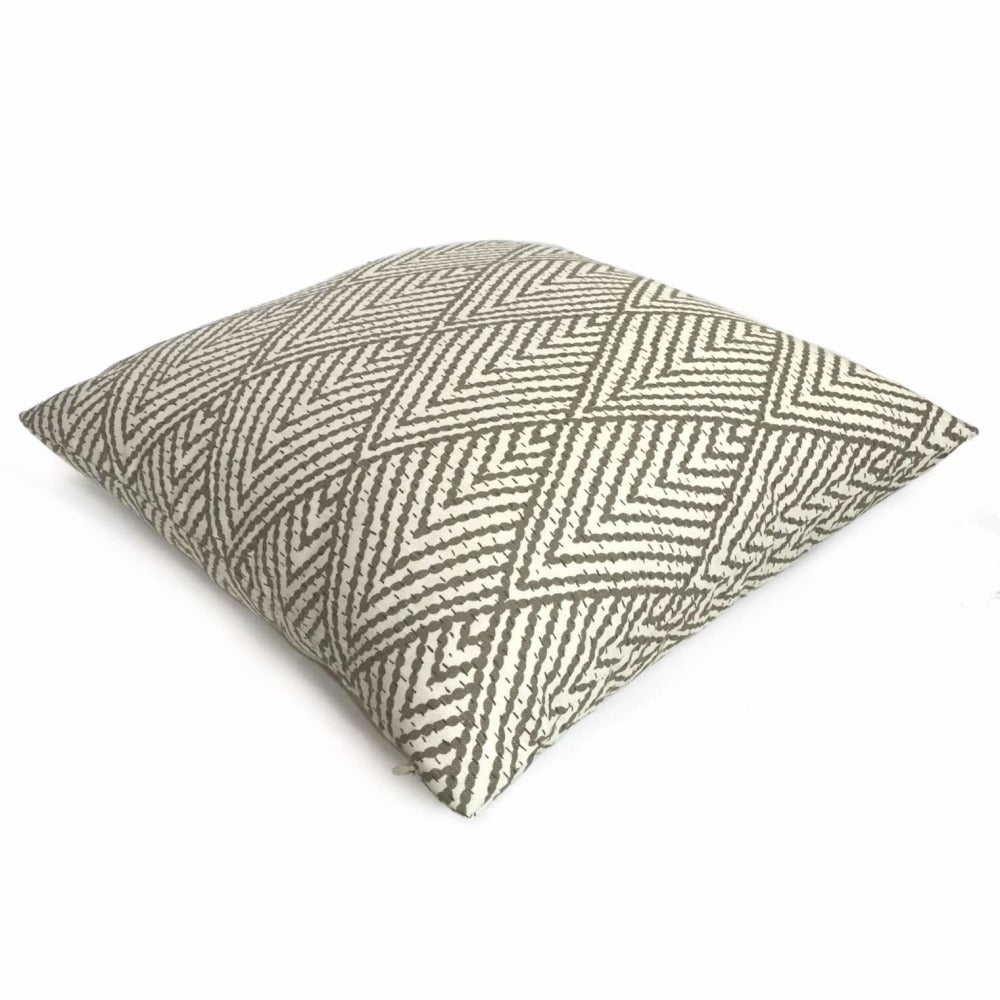 Designer Tahitian Stitch Tusk Stacked Diamonds Geometric Pillow Cover (Made from Lacefield Designs Fabric) Cushion Pillow Case Euro Sham 16x16 18x18 20x20 22x22 24x24 26x26 28x28 Lumbar Pillow 12x18 12x20 12x24 14x20 16x26 by Aloriam