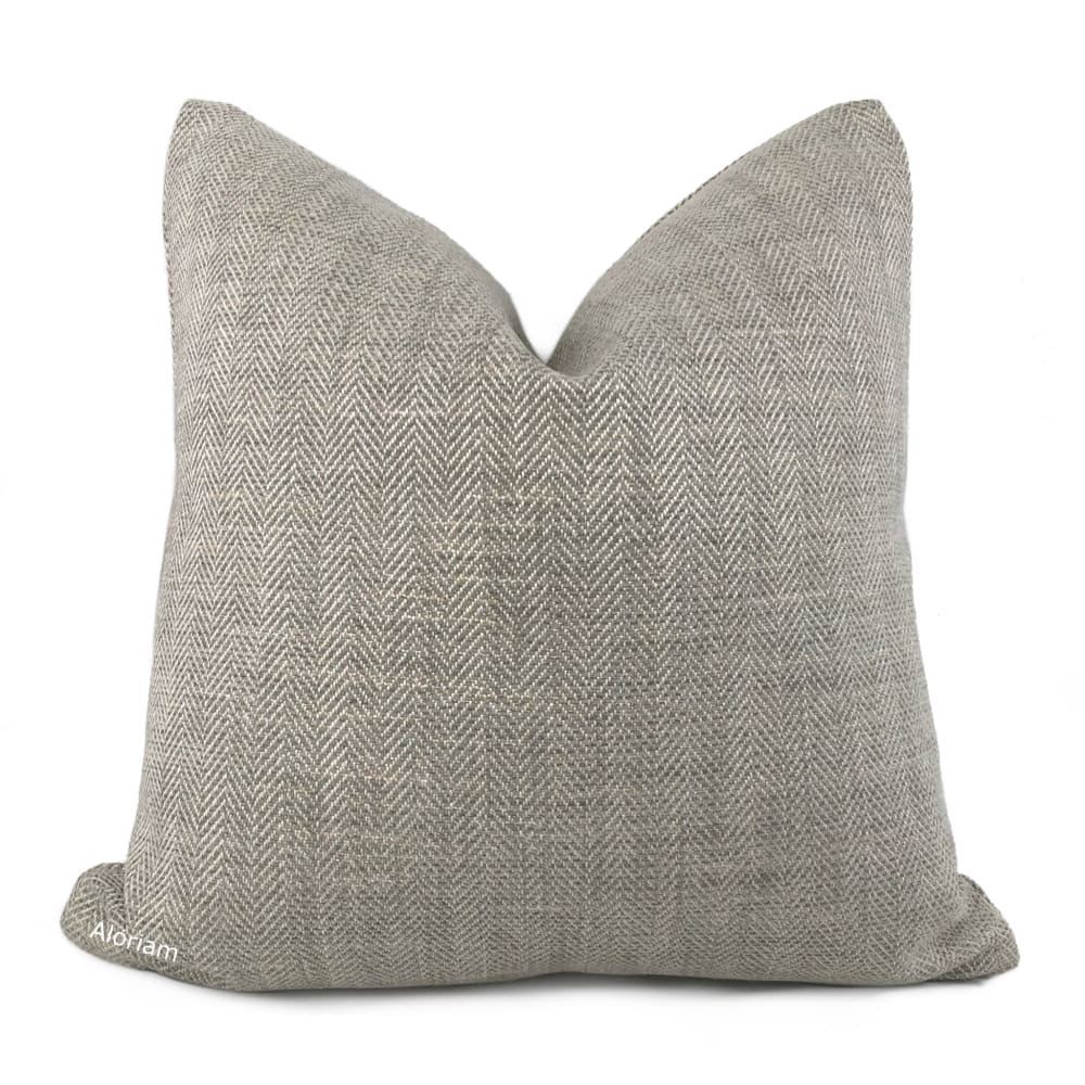 Duncan Gray Herringbone Pillow Cover - Aloriam