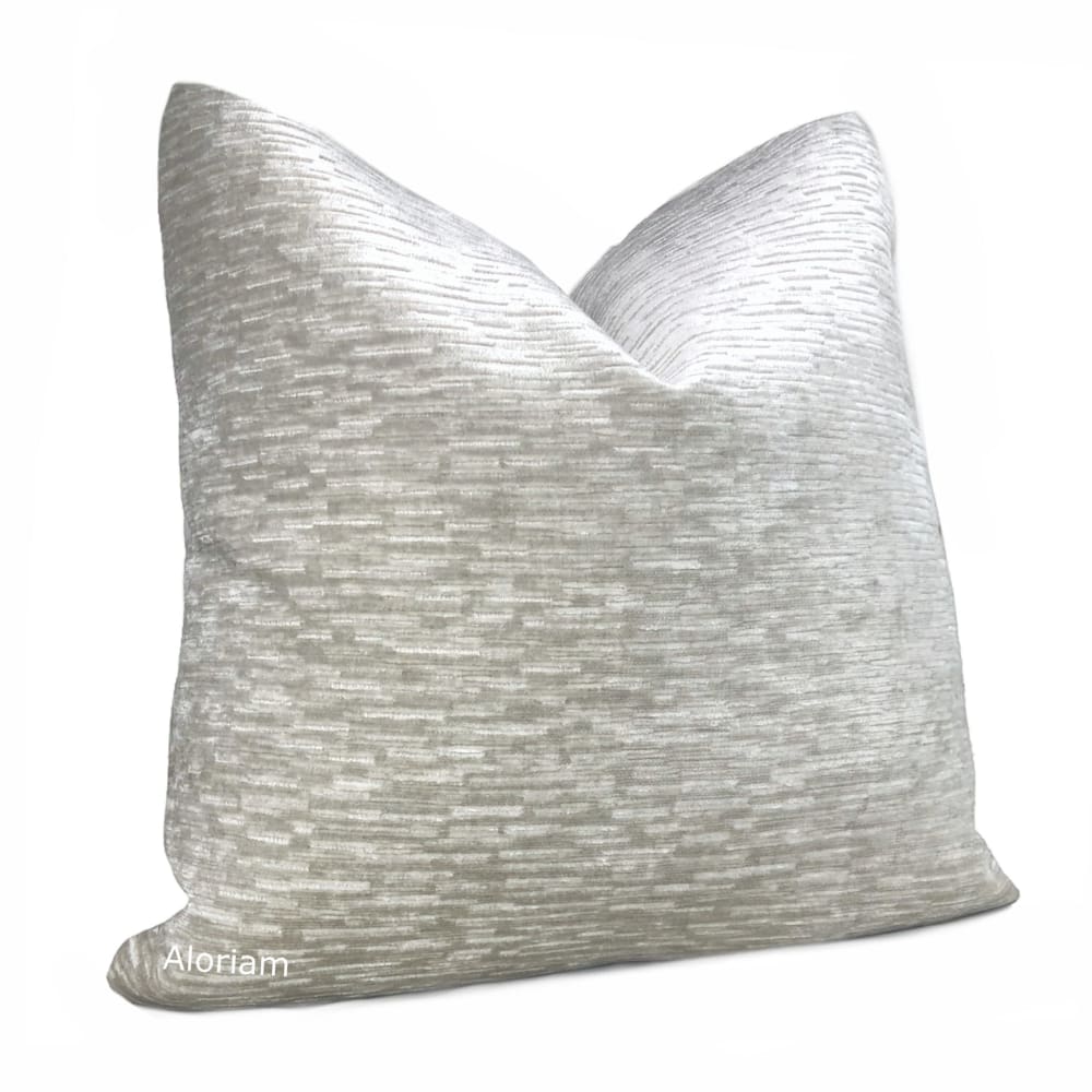 Dunham Whisper Gray Textured Chenille Pillow Cover - Aloriam