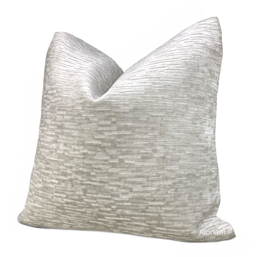 Dunham Whisper Gray Textured Chenille Pillow Cover - Aloriam