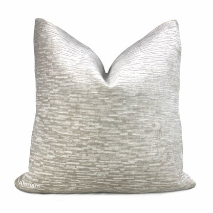 Dunham Whisper Gray Textured Chenille Pillow Cover - Aloriam