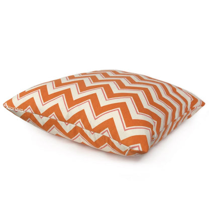 Duralee Chevrama Grapefruit Orange Pink Cream Chevron Pillow Cover - Aloriam