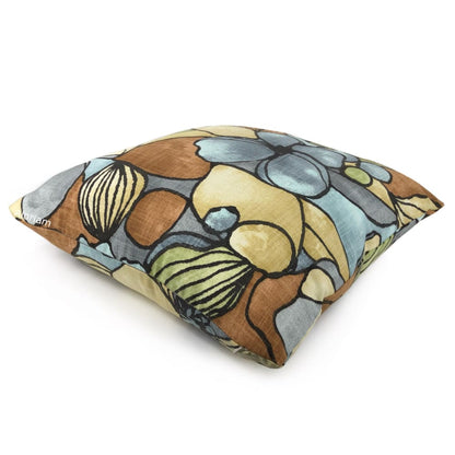 Eireann Modern Floral Slate Gray Brown Pillow Cover - Aloriam