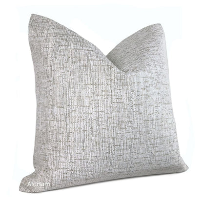 Elliot White Oatmeal Textured Chenille Pillow Cover - Aloriam