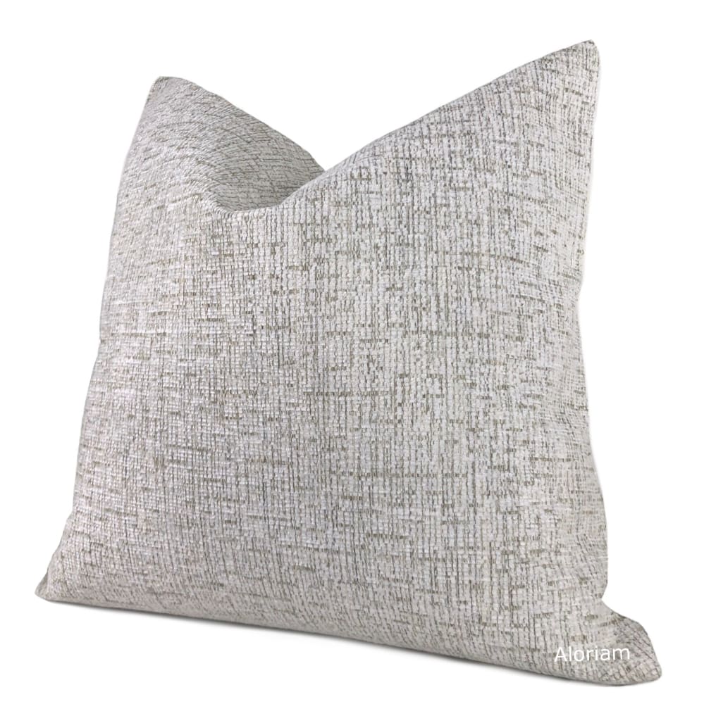 Elliot White Oatmeal Textured Chenille Pillow Cover - Aloriam