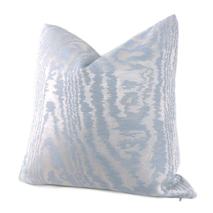 Elsa Ice Blue Faux Bois Pillow Cover - Aloriam