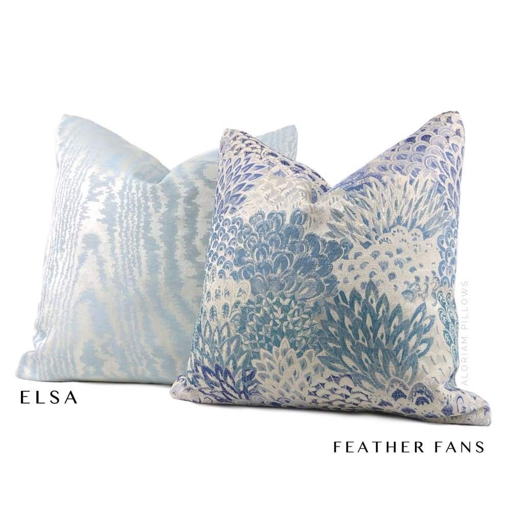 Elsa Ice Blue Faux Bois Pillow Cover - Aloriam