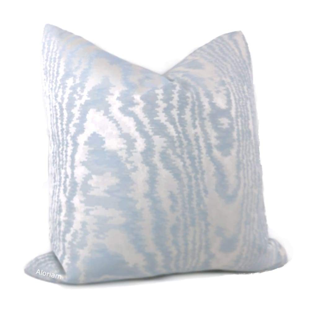 Elsa Ice Blue Faux Bois Pillow Cover - Aloriam