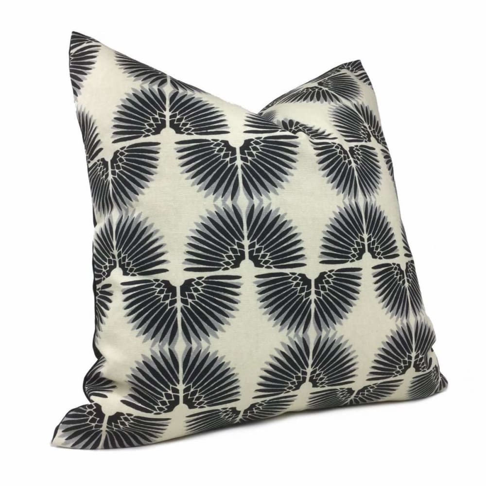 Erte Art Deco Fans Black Beige Cushion 16x16 18x18 20x20 22x22 24x24 26x26 28x28