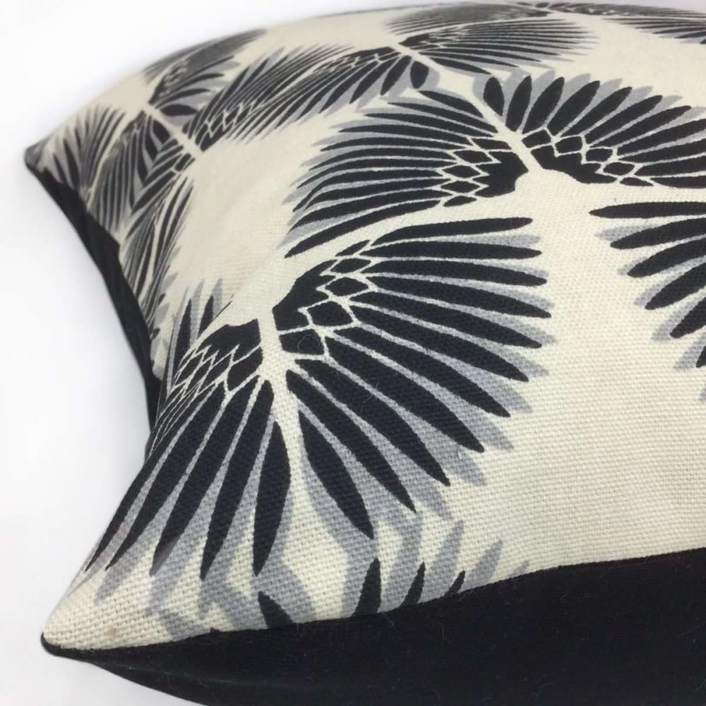 Erte Art Deco Fans Black Beige Lumbar Pillow 12x18 12x20 12x24 14x20 16x26