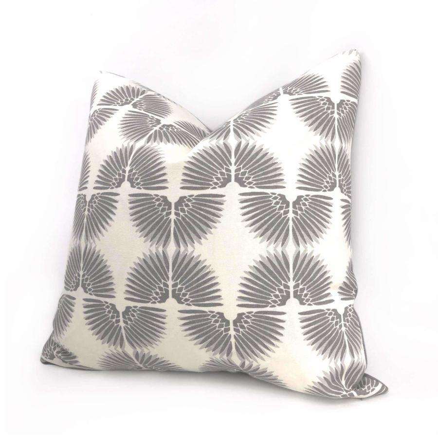 Erte Art Deco Fans Gray White Pillow Cover Cushion Pillow Case Euro Sham 16x16 18x18 20x20 22x22 24x24 26x26 28x28 Lumbar Pillow 12x18 12x20 12x24 14x20 16x26 by Aloriam