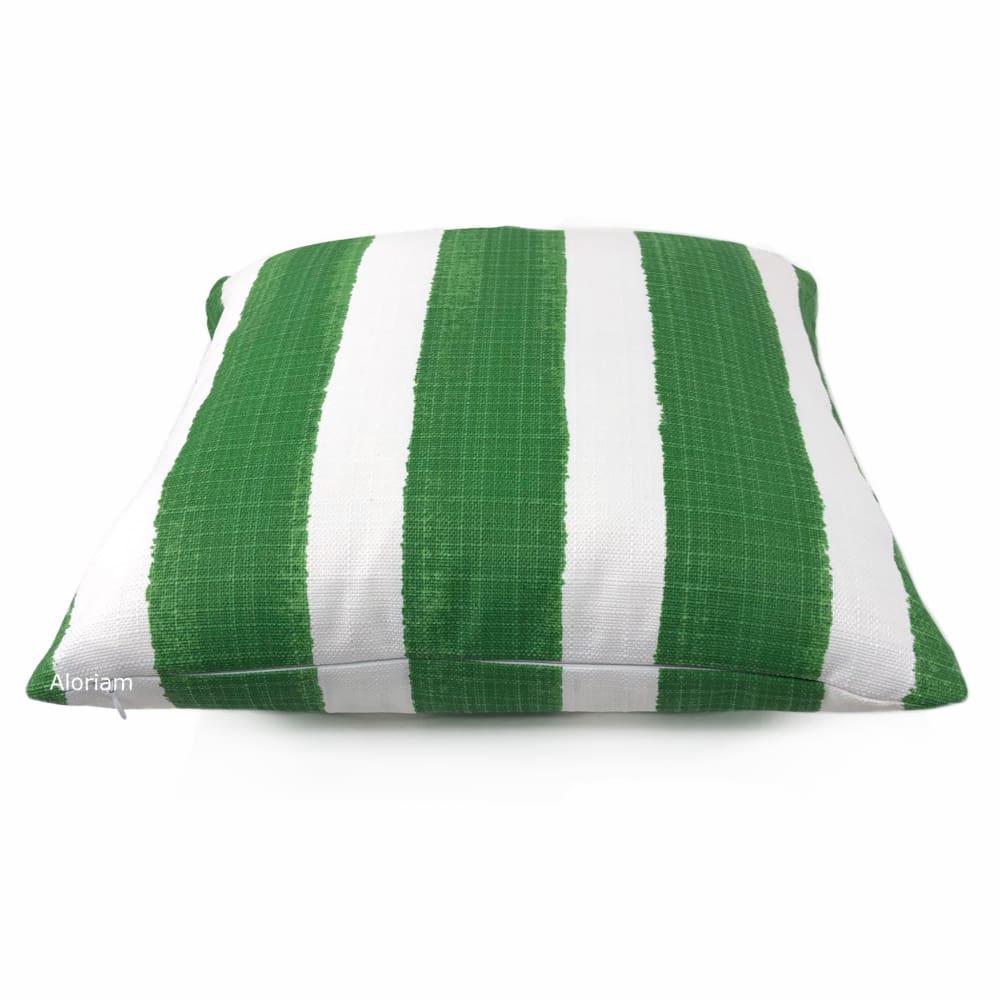 Green and white striped outdoor fashion pillows