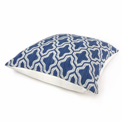 Ezra Blue White Moorish Tile Pillow Cover - Aloriam