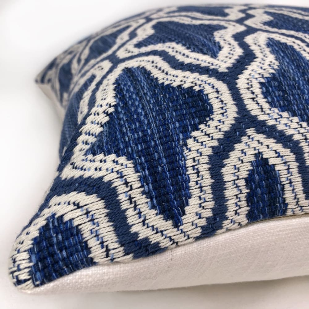 Ezra Blue White Moorish Tile Pillow Cover - Aloriam