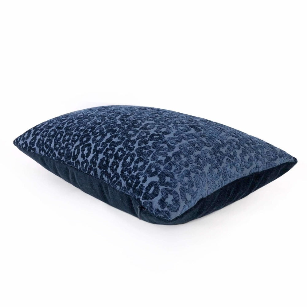 Fabricut Kiribati Twilight Navy Blue Leopard Spot Chenille Pillow Cover Cushion Pillow Case Euro Sham 16x16 18x18 20x20 22x22 24x24 26x26 28x28 Lumbar Pillow 12x18 12x20 12x24 14x20 16x26 by Aloriam