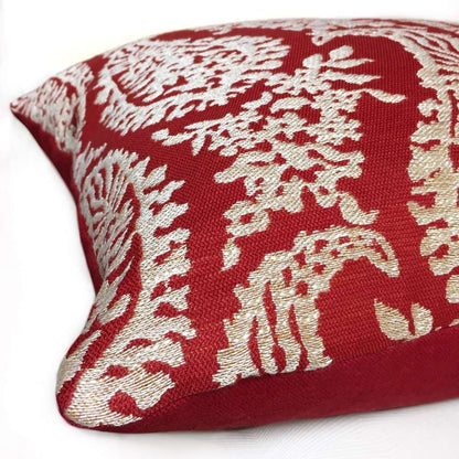 Fabricut Napoli Lacquer Red Gold Paisley Floral Pillow Cover by Aloriam Pillows