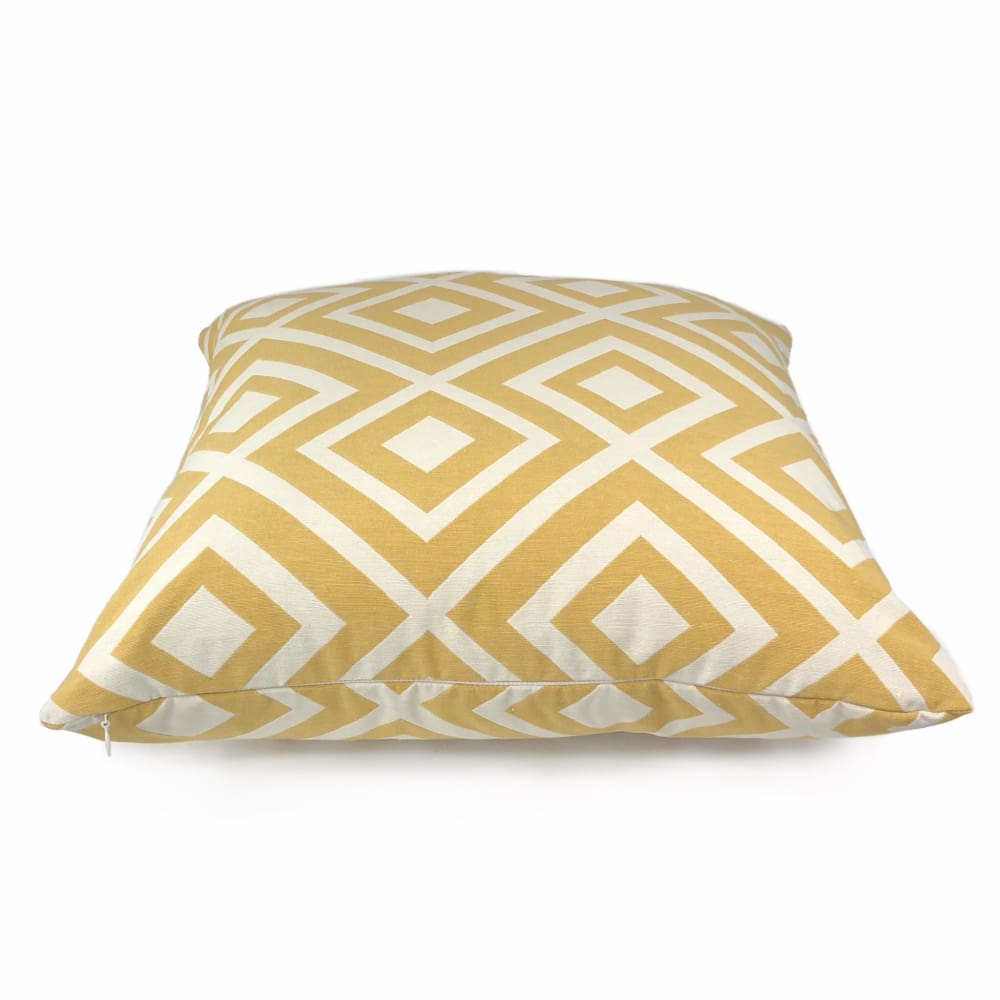 Fenwick Maize Yellow Cream Geometric Lattice Pillow Cover - Aloriam