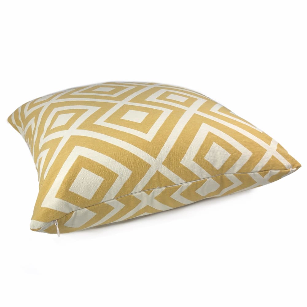 Fenwick Maize Yellow Cream Geometric Lattice Pillow Cover - Aloriam