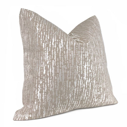 Fiona Oyster Champagne Beige Abstract Lines Pillow Cover - Aloriam