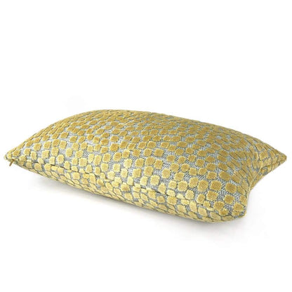 Flurries Citrine Yellow Cut Velvet Dots Pillow Cover - Aloriam