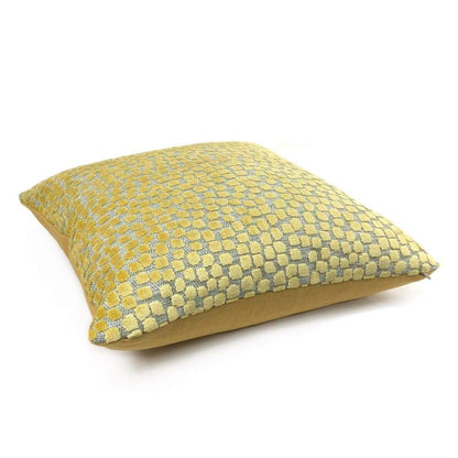 Flurries Citrine Yellow Cut Velvet Dots Pillow Cover - Aloriam