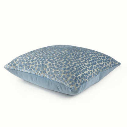 Flurries River Blue Cut Velvet Dots Pillow Cover - Aloriam