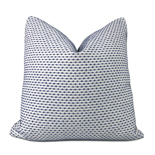 Foster Blue White Textured Stripe Pillow Cover - Aloriam