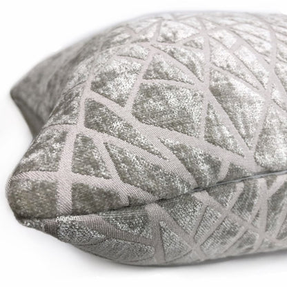 Fractal Gray Stone Modern Geometric Chenille Pillow Cover - Aloriam