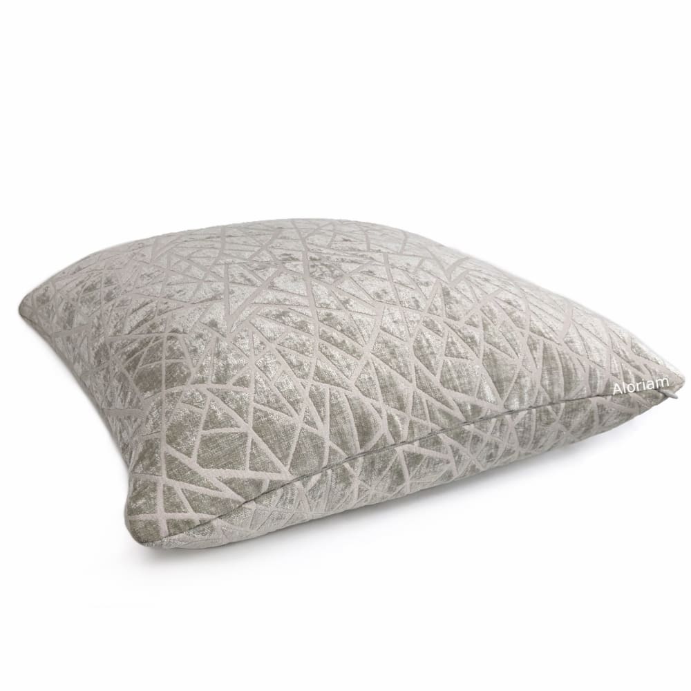 Fractal Gray Stone Modern Geometric Chenille Pillow Cover - Aloriam