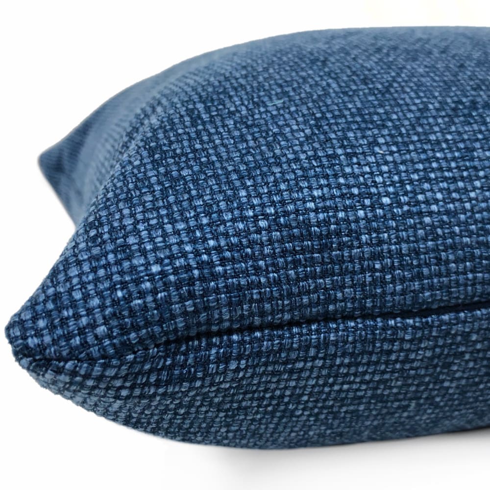 Frazier Marine Blue Basketweave Pillow Cover - Aloriam