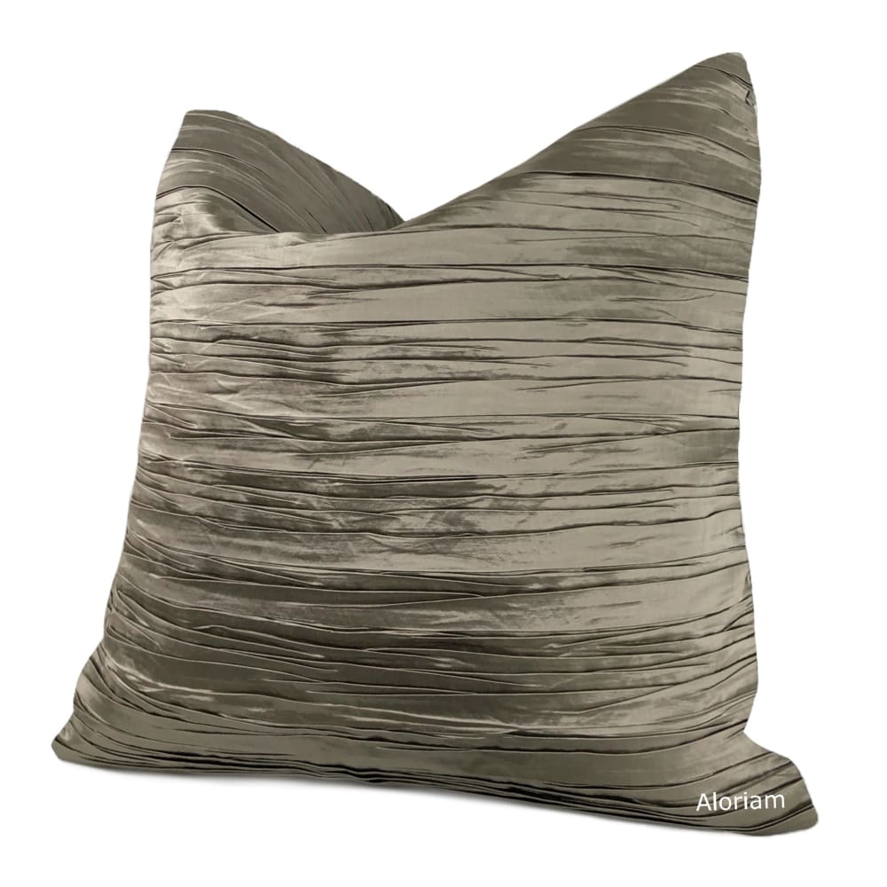 Giselle Taupe Brown Pleated Texture Pillow Cover - Aloriam