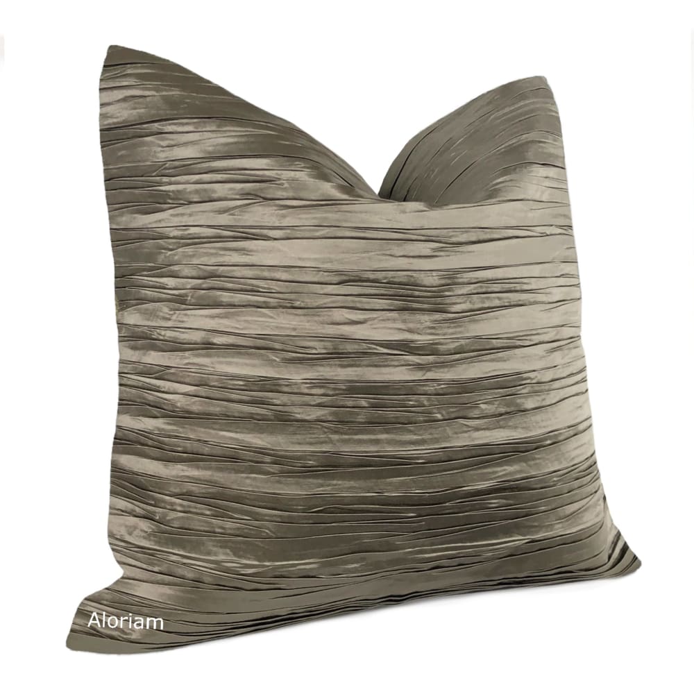 Giselle Taupe Brown Pleated Texture Pillow Cover - Aloriam