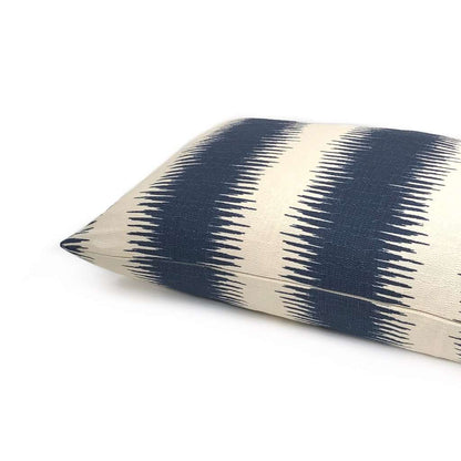 Goji Navy Blue & Cream Tribal Stripe Pillow Cover Cushion Pillow Case Euro Sham 16x16 18x18 20x20 22x22 24x24 26x26 28x28 Lumbar Pillow 12x18 12x20 12x24 14x20 16x26 by Aloriam