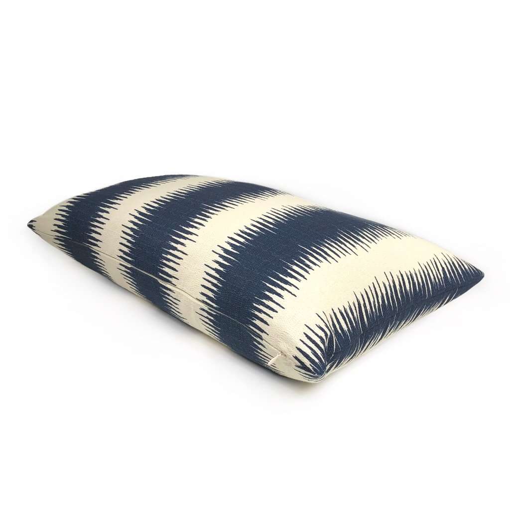 Goji Navy Blue & Cream Tribal Stripe Pillow Cover Cushion Pillow Case Euro Sham 16x16 18x18 20x20 22x22 24x24 26x26 28x28 Lumbar Pillow 12x18 12x20 12x24 14x20 16x26 by Aloriam