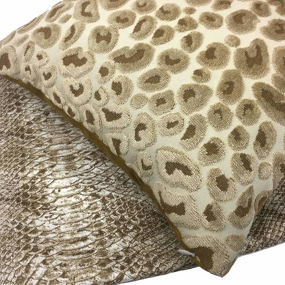 Gold Velvet Leopard Spots Cheetah Animal Pattern Texture Pillow Cover Cushion Pillow Case Euro Sham 16x16 18x18 20x20 22x22 24x24 26x26 28x28 Lumbar Pillow 12x18 12x20 12x24 14x20 16x26 by Aloriam