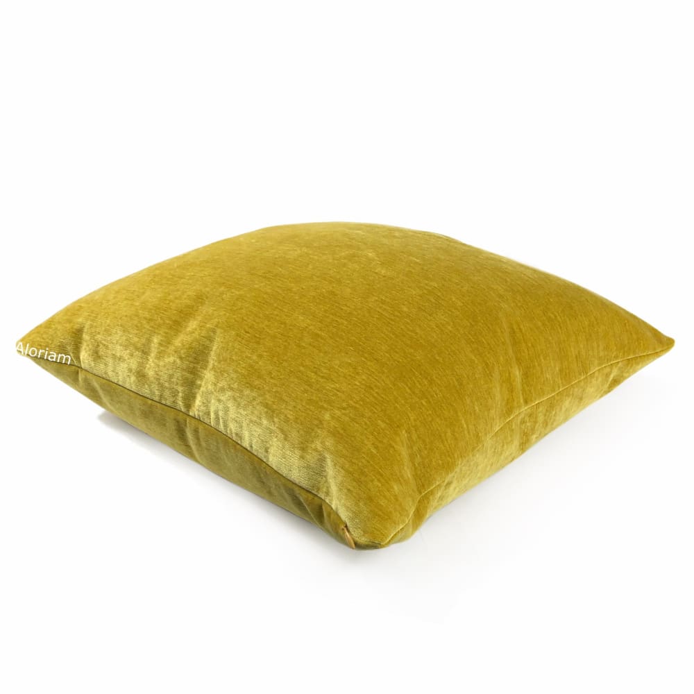 Golden Mustard Yellow Velvet Pillow Cover - Aloriam