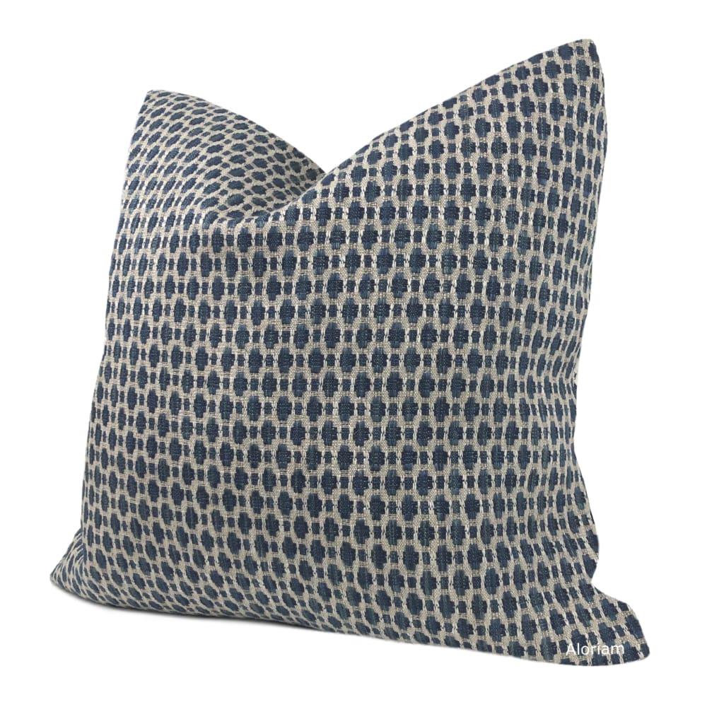 Graham Blue Beige Checks Pillow Cover - Aloriam